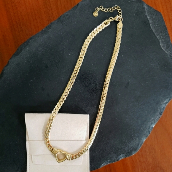 NEW Waterproof 18K Gold Plated Hollow Heart Snake Chain Necklace - Picture 5 of 11